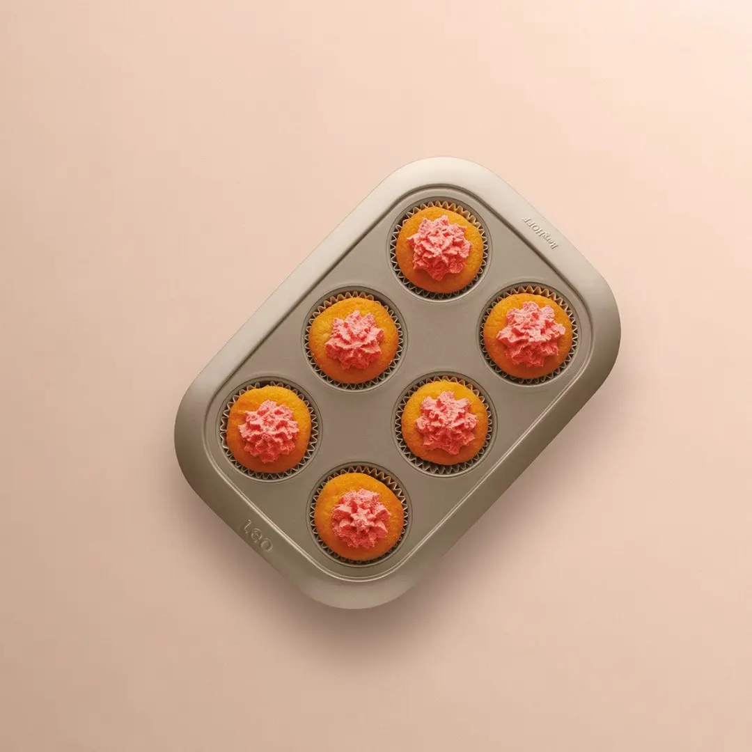 BergHOFF LEO Cupcakevorm 6 cups - Champagne - afbeelding 3 van 6