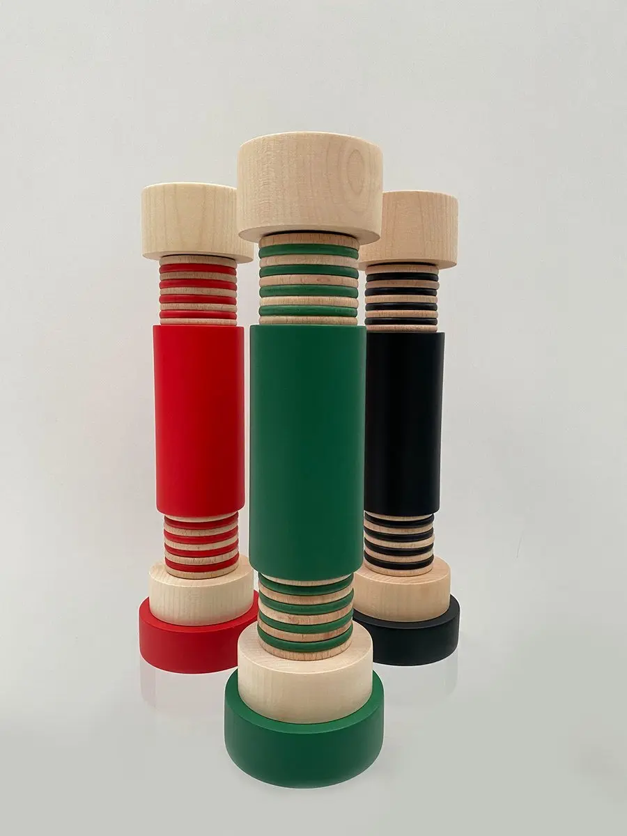 Alessi Twergi Molen - Blank Beuken/Mat Groen - 7cm