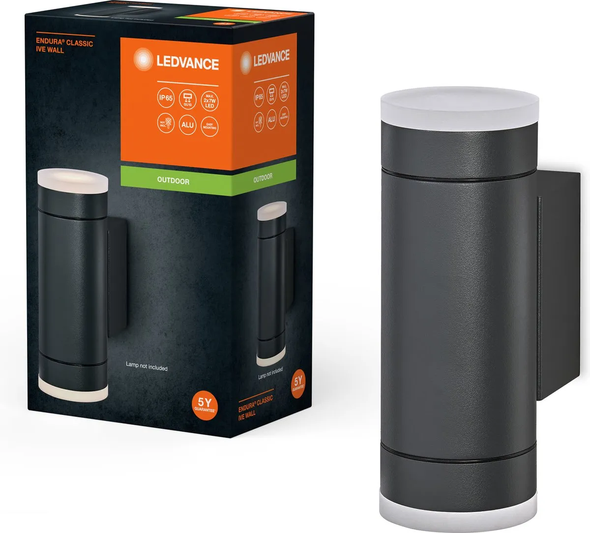 LEDVANCE Endura Classic IVE W Wandlamp GU10 - Donkergrijs - afbeelding 3 van 6