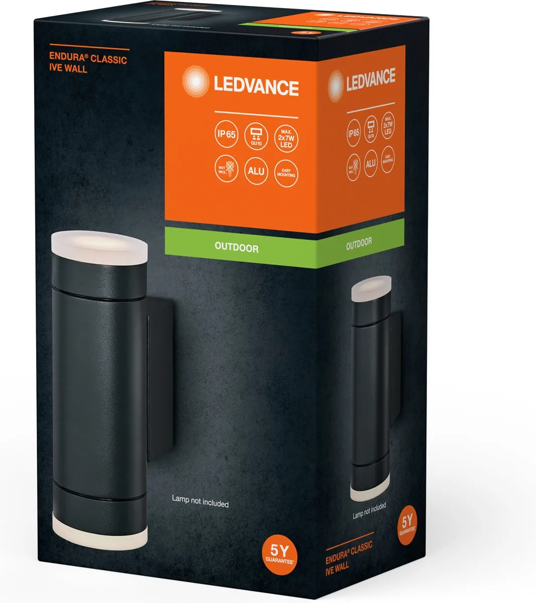LEDVANCE Endura Classic IVE W Wandlamp GU10 - Donkergrijs - afbeelding 5 van 6