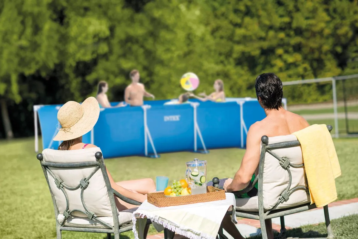 Intex Rechthoekig Opzetzwembad 450x220x84cm - Blauw