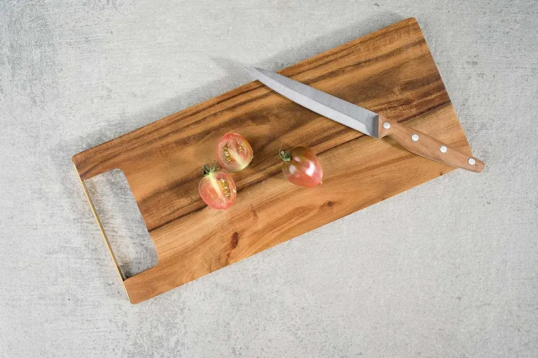 Cosy&Trendy Snijplank Acacia Natuur - 35x15x1,2cm - Met gouden handvat