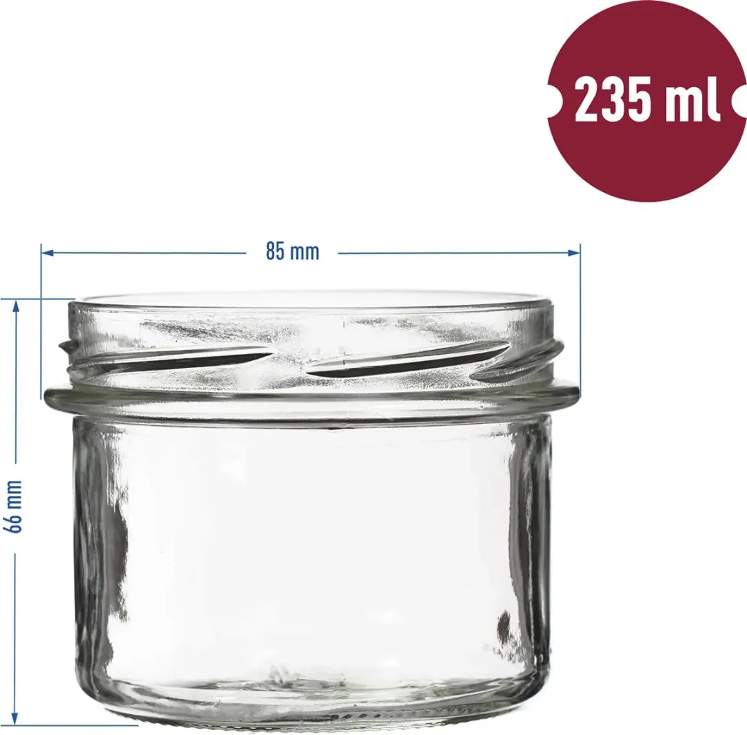 Browin Glazenpot 235ml met kleurdeksels - 6 Stuks