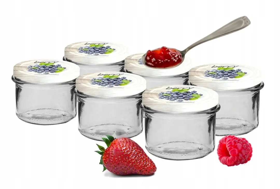 Browin Glazenpot 235ml met kleurdeksels - 6 Stuks