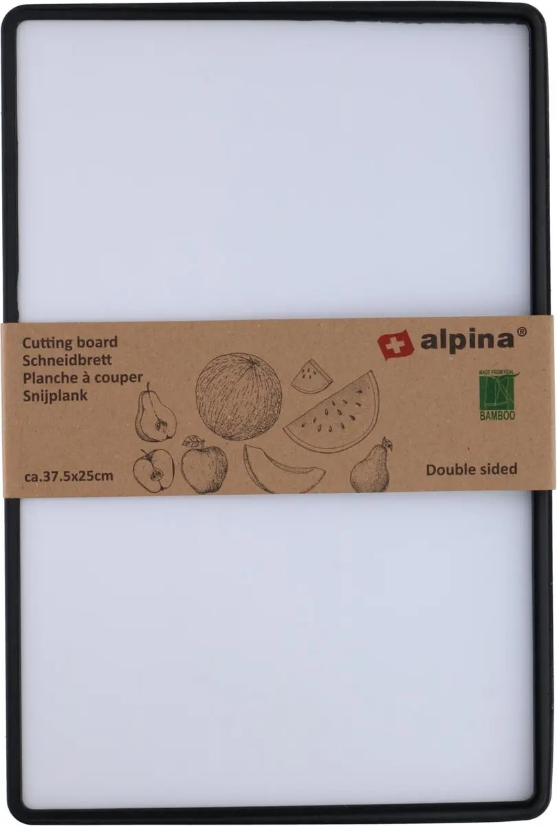 Alpina Dubbelzijdige Snijplank Bamboe/Kunststof 37,5x25cm