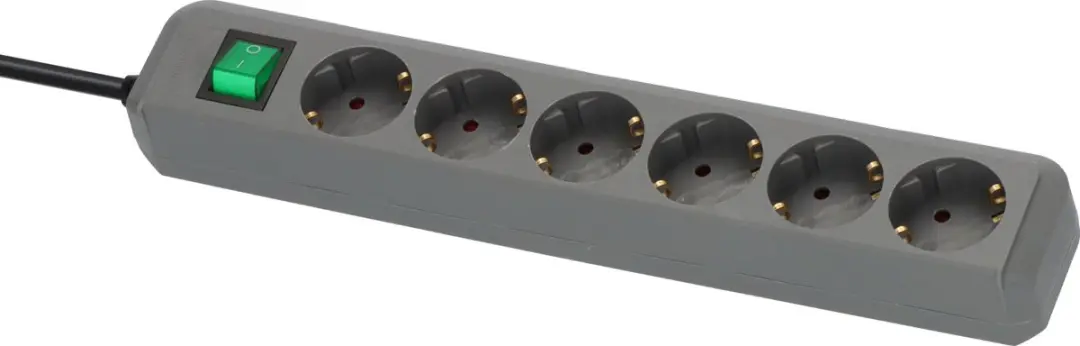 Brennenstuhl Eco-Line Stekkerdoos 6-voudig 3500W - Zilvergrijs