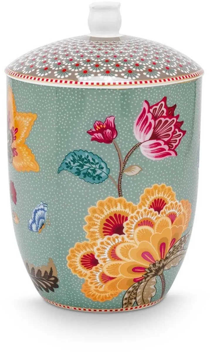Pip Studio Blooming Tales Voorraadpot 1.5L - Porselein - Blauw