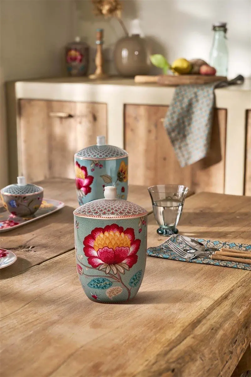 Pip Studio Blooming Tales Voorraadpot 1.5L - Porselein - Blauw