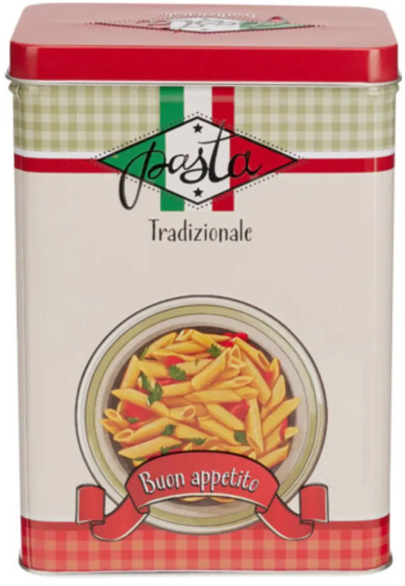 Excellent Houseware Pasta Bewaarblik Nostalgia - Rood - 1.6L