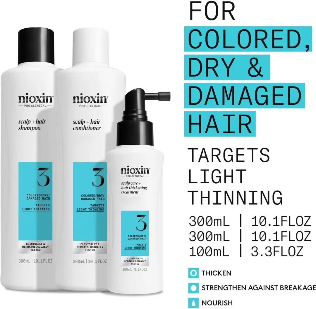 Nioxin System 3 Loyalty Kit - 700ml - Shampoo/Conditioner/Leave-in