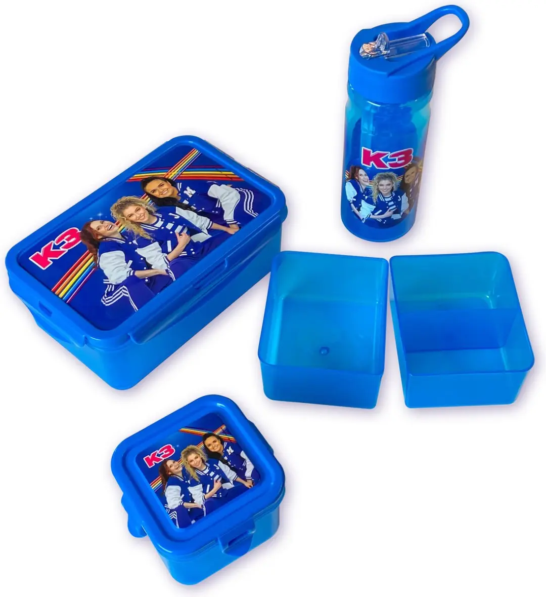 K3 Bento Snackdoosje Blauw Transparant