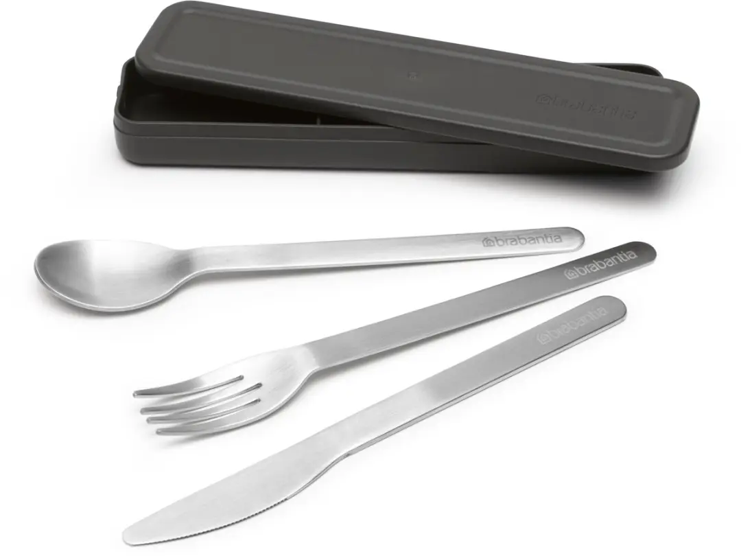 Brabantia Make & Take Set 770074 - Bento Lunchbox + Bestekset - 2L - 3-delig