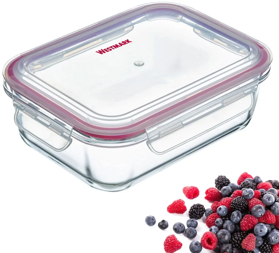 Westmark Glazen Voedselbewaardoos 1520ml - Transparant/Rood - 23442270