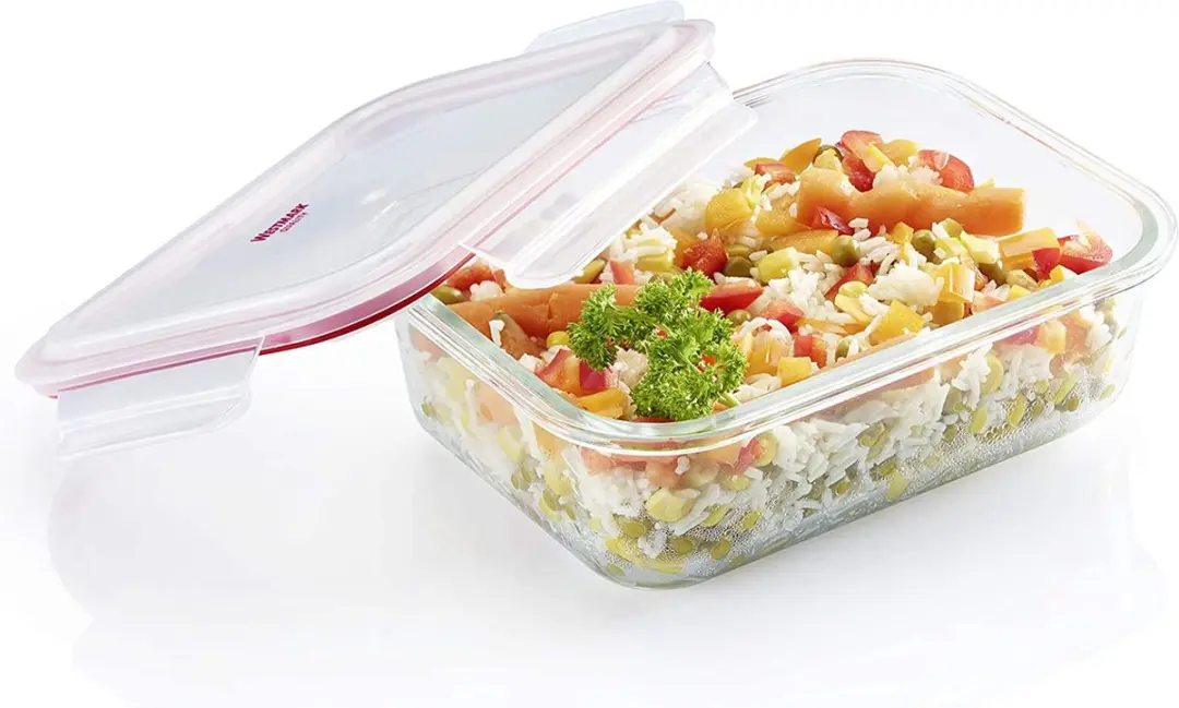 Westmark Glazen Voedselbewaardoos 1520ml - Transparant/Rood - 23442270