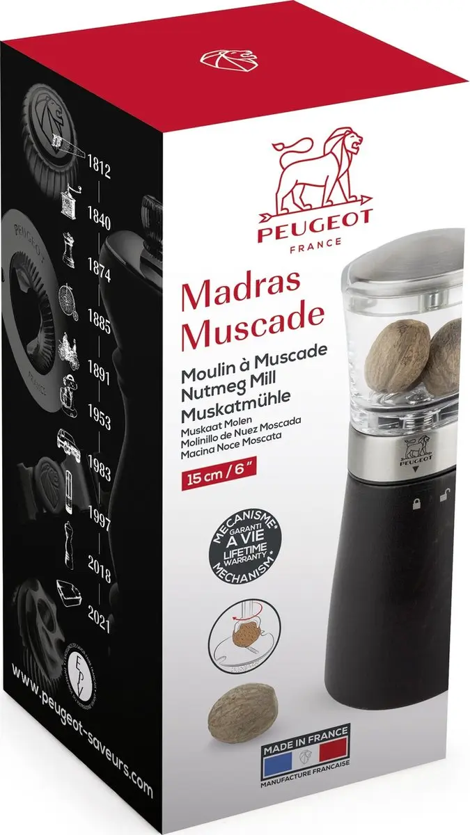 Peugeot Madras Muskaatmolen 15cm - Chocolade