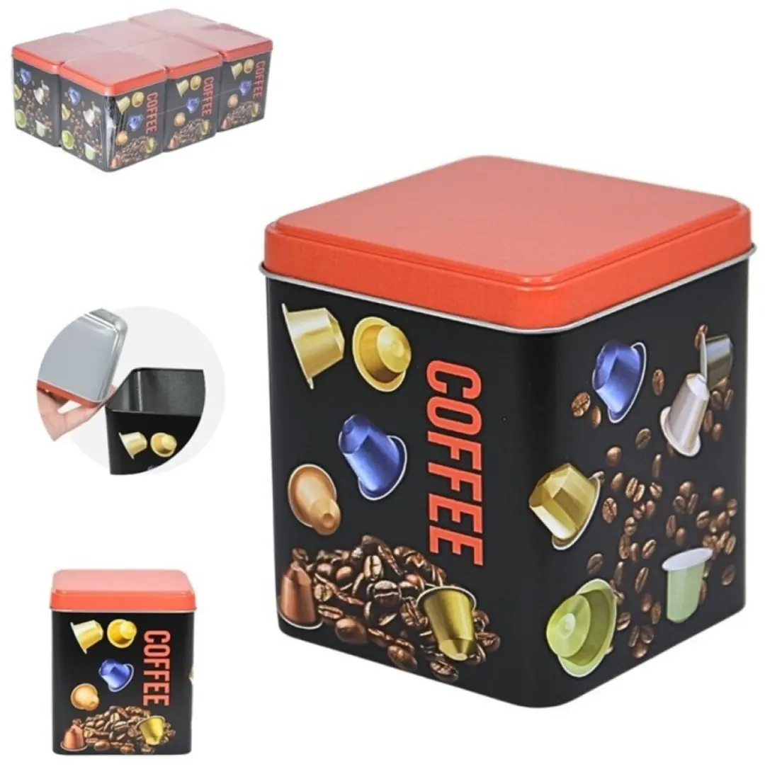 Excellent Houseware Koffiecupjes Bewaarblik 2x - 1L - 10x10x12cm
