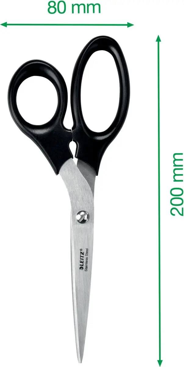 Leitz Roestvrijstalen Schaar 200mm - Zwart