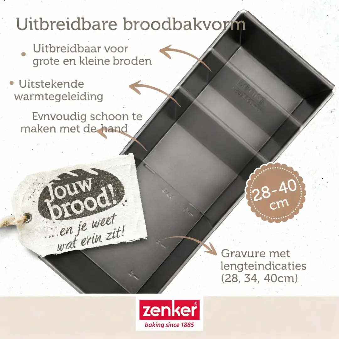 Zenker Pure Uitrekbare Cakevorm 28-40cm - Zwart