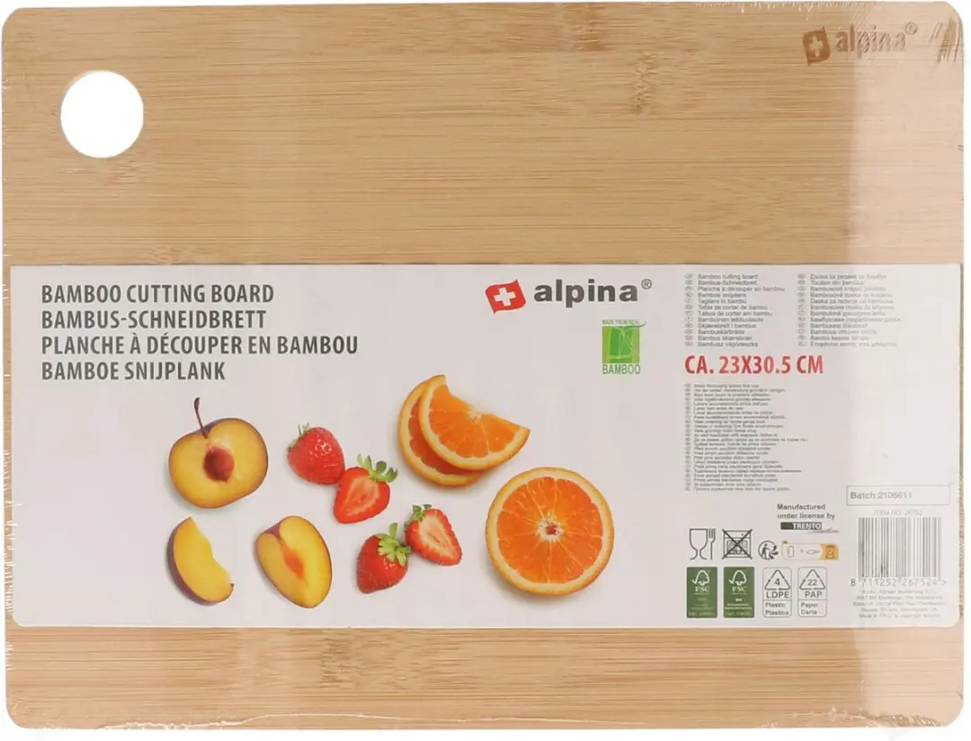 Alpina Bamboe Snijplank 23x30cm - Bruin