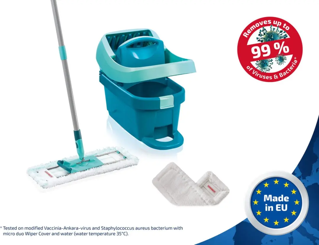 Leifheit Profi XL Set 55396 Wisdoekpers - 4-delige steel - Micro Duo & SuperDuster XL