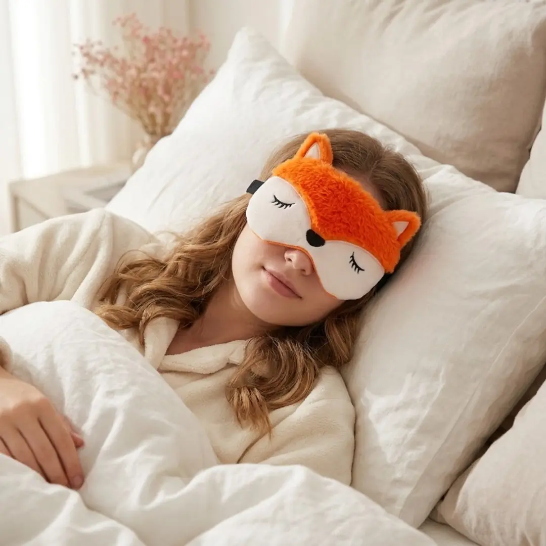 NuveX Pluche Vos Slaapmasker - Oranje