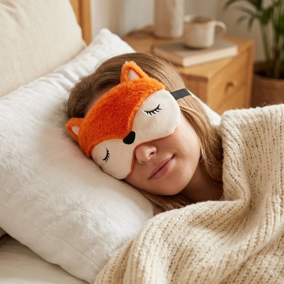 NuveX Pluche Vos Slaapmasker - Oranje