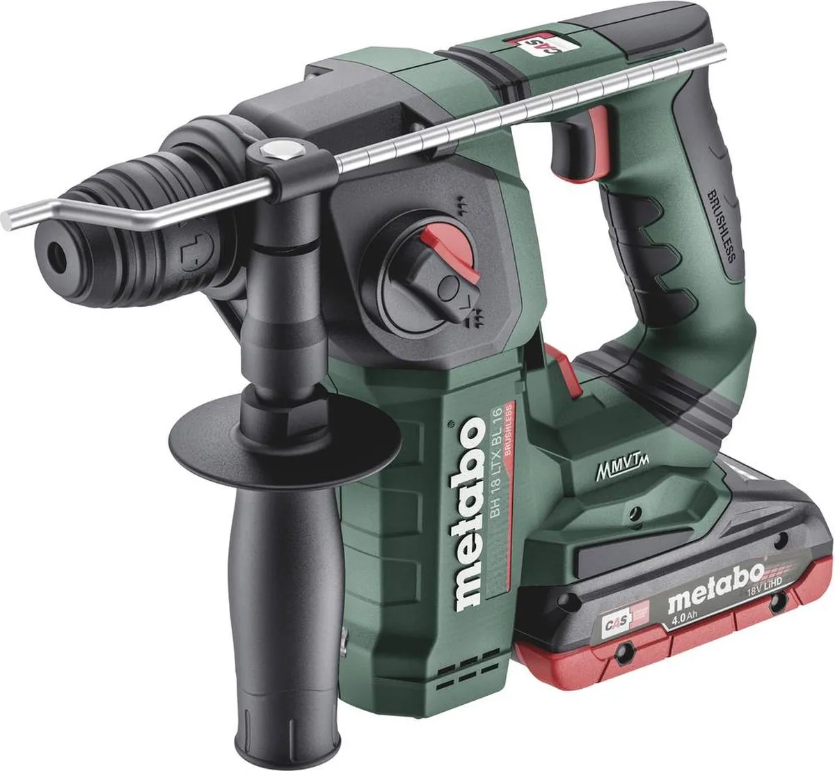 Metabo BH 18 LTX BL 16 Boorhamer - 1.3J - 2x 4.0Ah accu - afbeelding 3 van 6