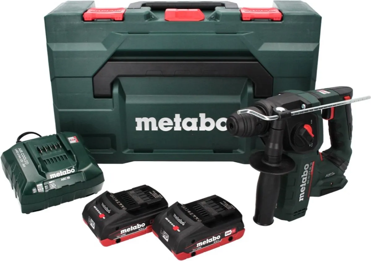 Metabo BH 18 LTX BL 16 Boorhamer - 1.3J - 2x 4.0Ah accu - afbeelding 4 van 6