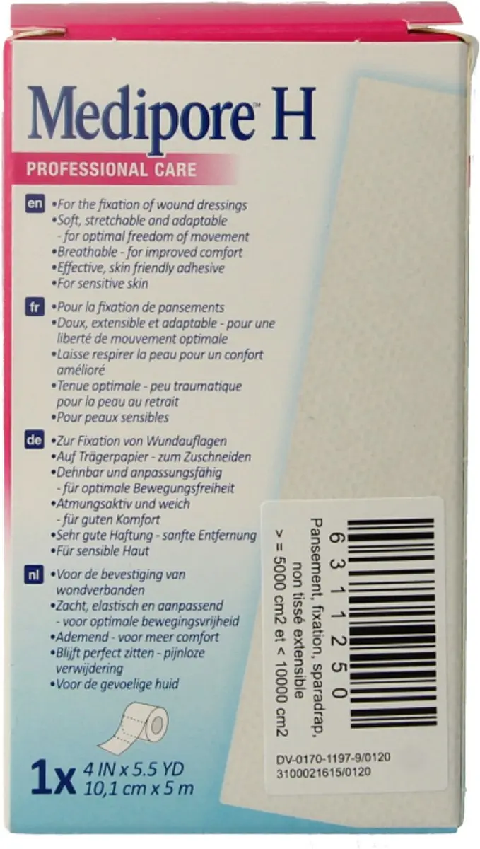 3M Medipore Hechtpleister 10cm x 5m - Wit
