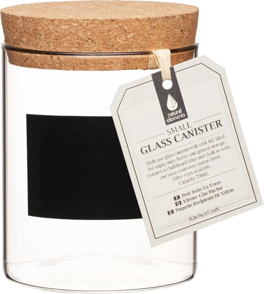 KitchenCraft Voorraadpot Natural Elements 700ml Glas