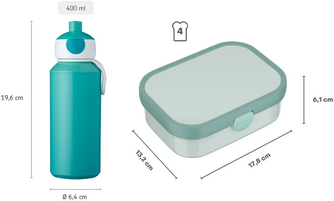 Mepal Campus Set van 2 - 0.75L - Cool Mint - afbeelding 6 van 6