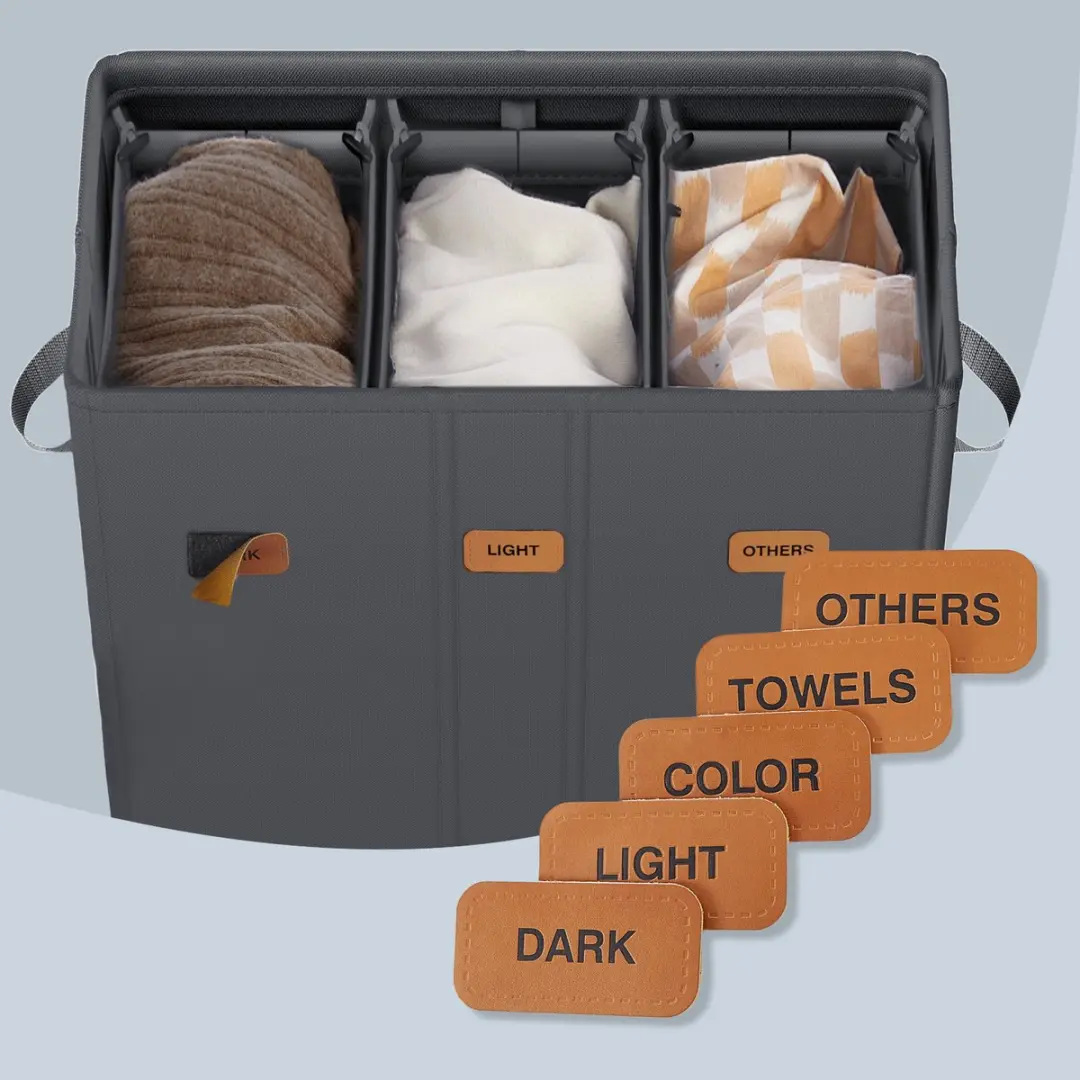 Songmics RLH013G01 Wasmand 160L - 4 Vakken - Met Deksel - afbeelding 6 van 6