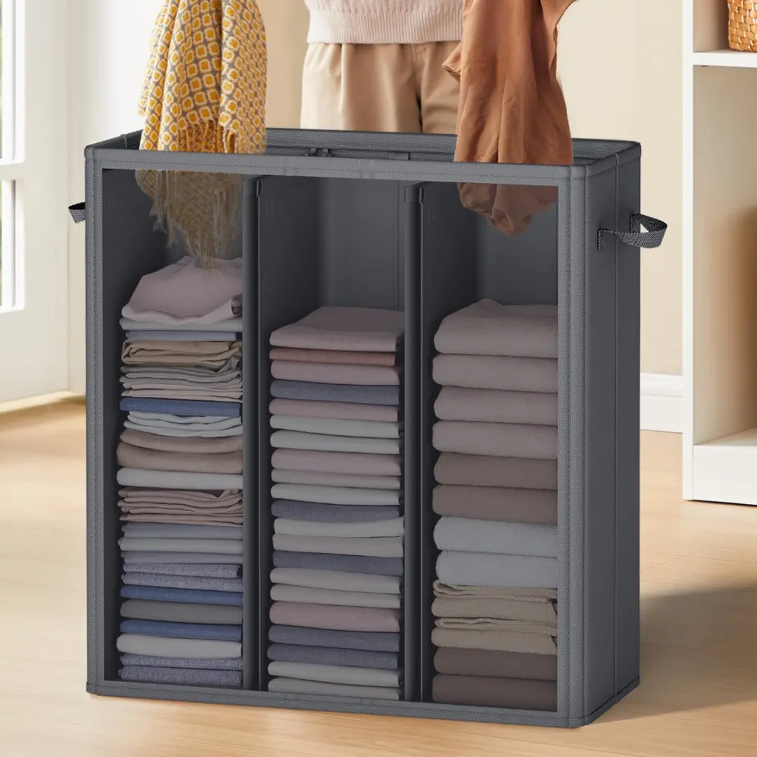 Songmics RLH013G01 Wasmand 160L - 4 Vakken - Met Deksel