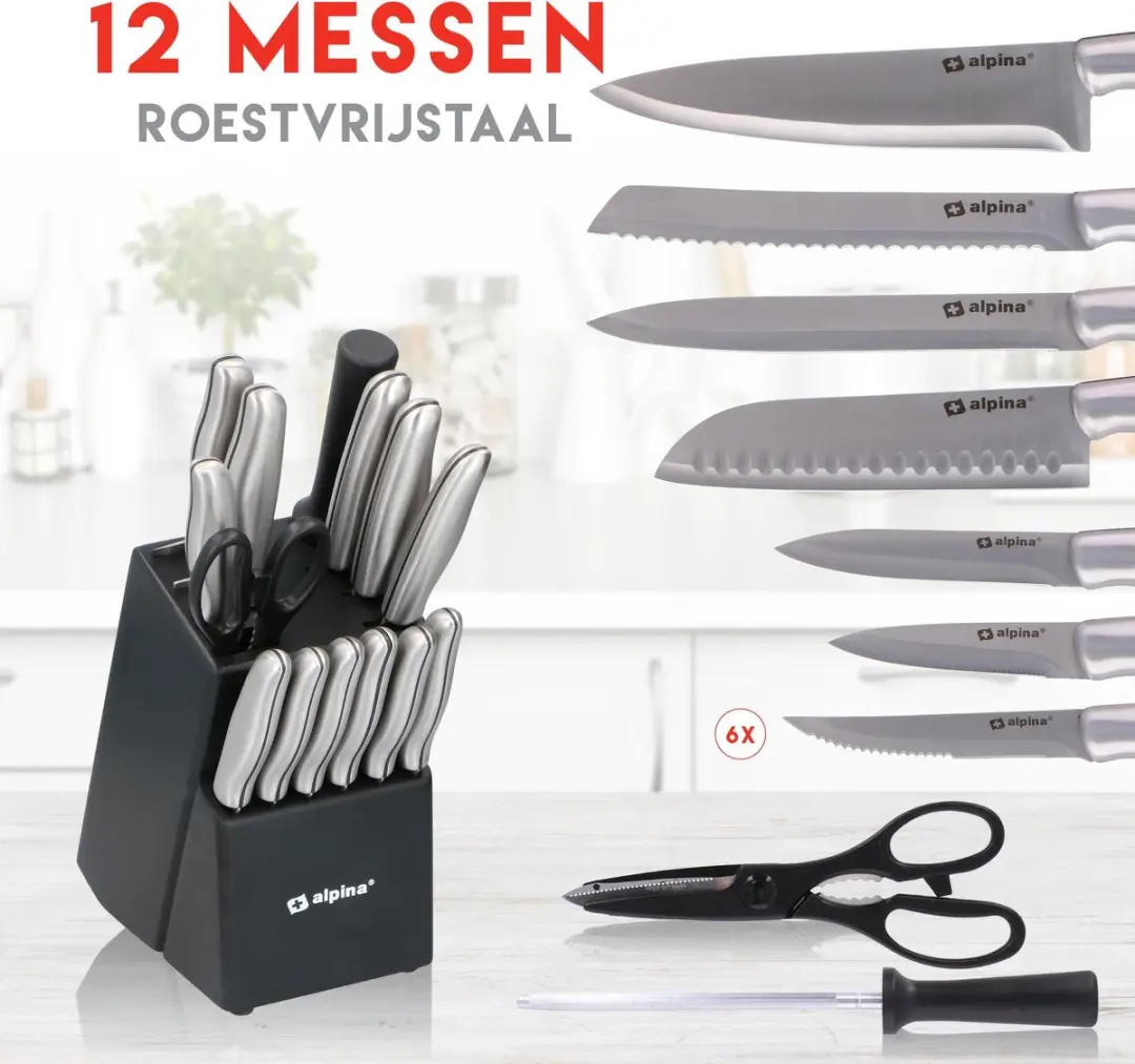 Alpina Messenset 15-delig RVS - Zwart/Zilver