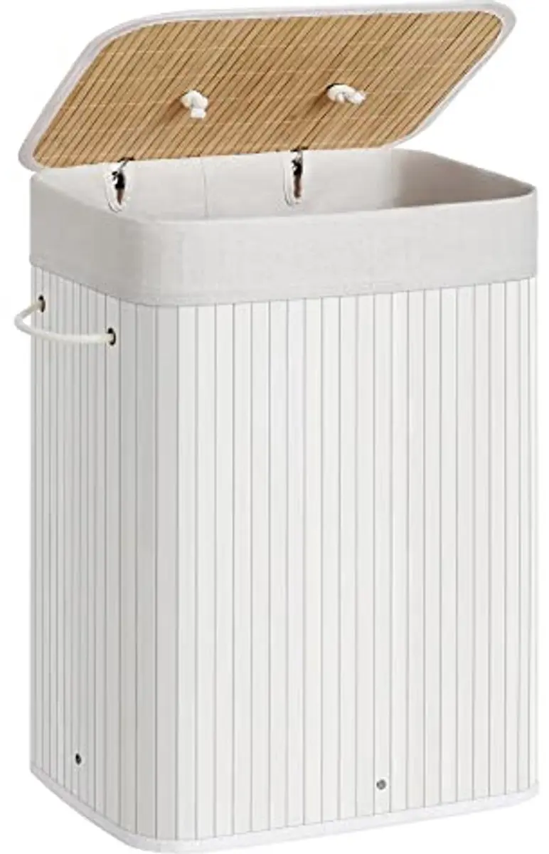 Songmics Bamboe Wasmand 72L - Wit