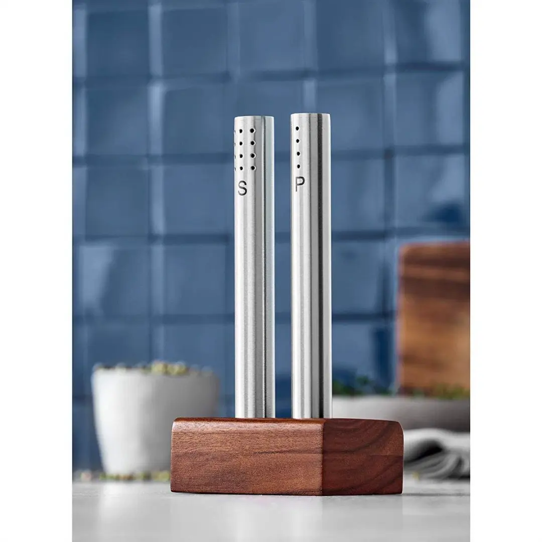WMF Peper- en Zoutstel 06.3454.6040 - Zilver - Acaciahout