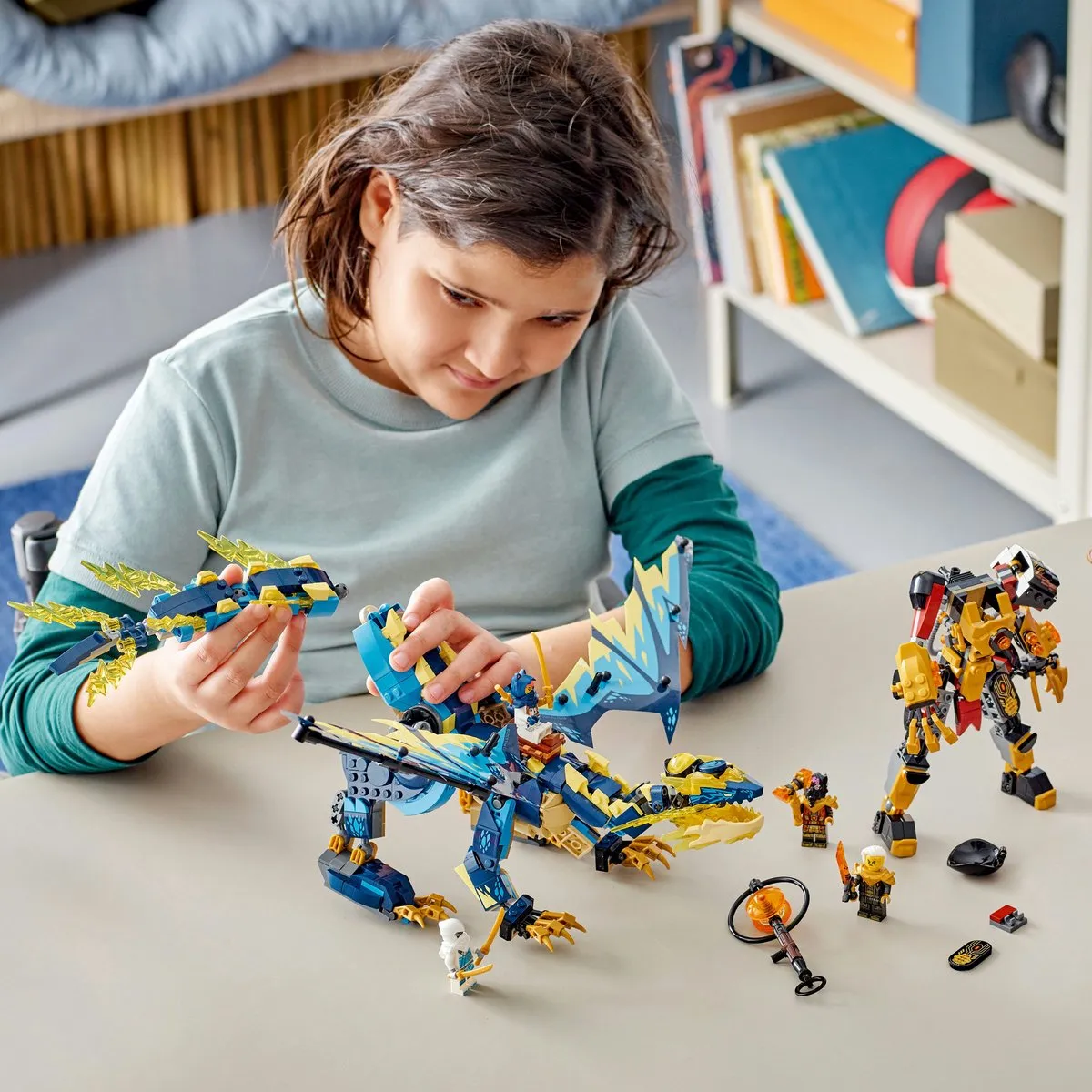 LEGO Ninjago Elementdraak vs. Mecha Keizerin 71796 - 1038 Stukken - Meerkleurig - afbeelding 5 van 6
