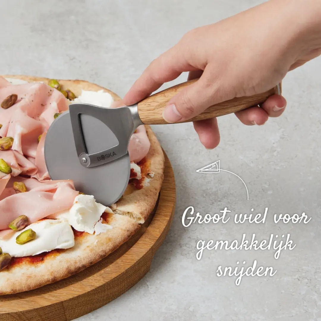 Boska Pizzasnijder Oslo+ - Eikenhout & RVS