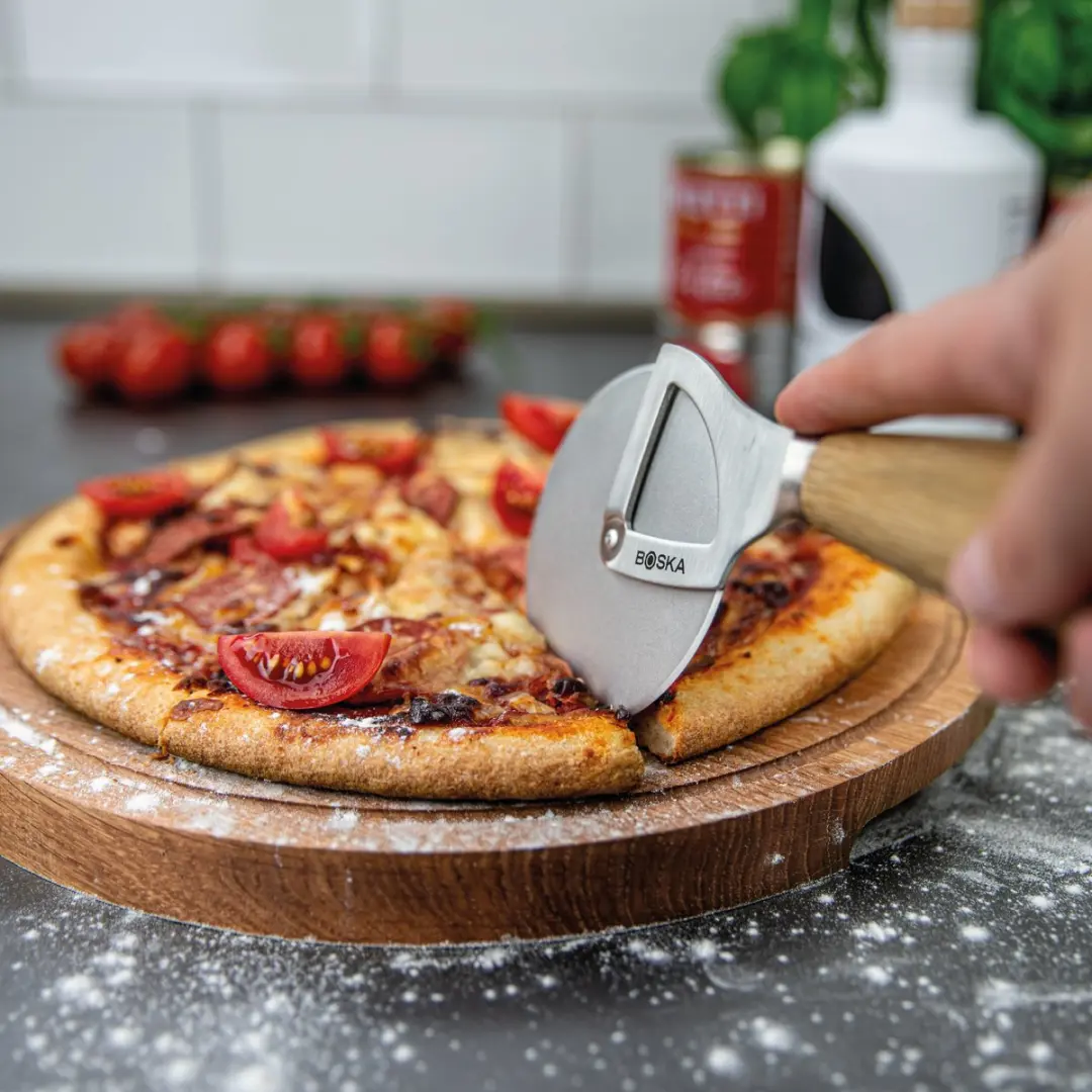 Boska Pizzasnijder Oslo+ - Eikenhout & RVS