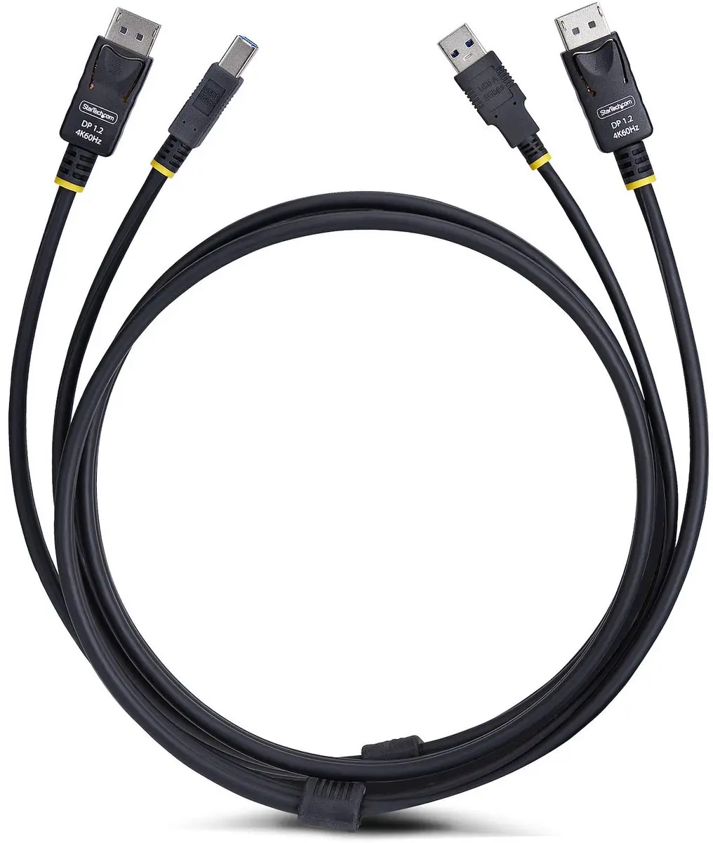 Startech DU1226-KVM-CABLE DisplayPort/USB KVM Kabel - 1,8m - 4K 60Hz - Zwart