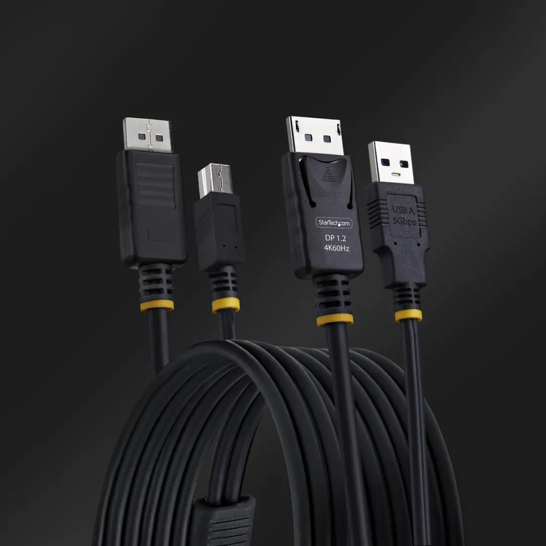 Startech DU1226-KVM-CABLE DisplayPort/USB KVM Kabel - 1,8m - 4K 60Hz - Zwart