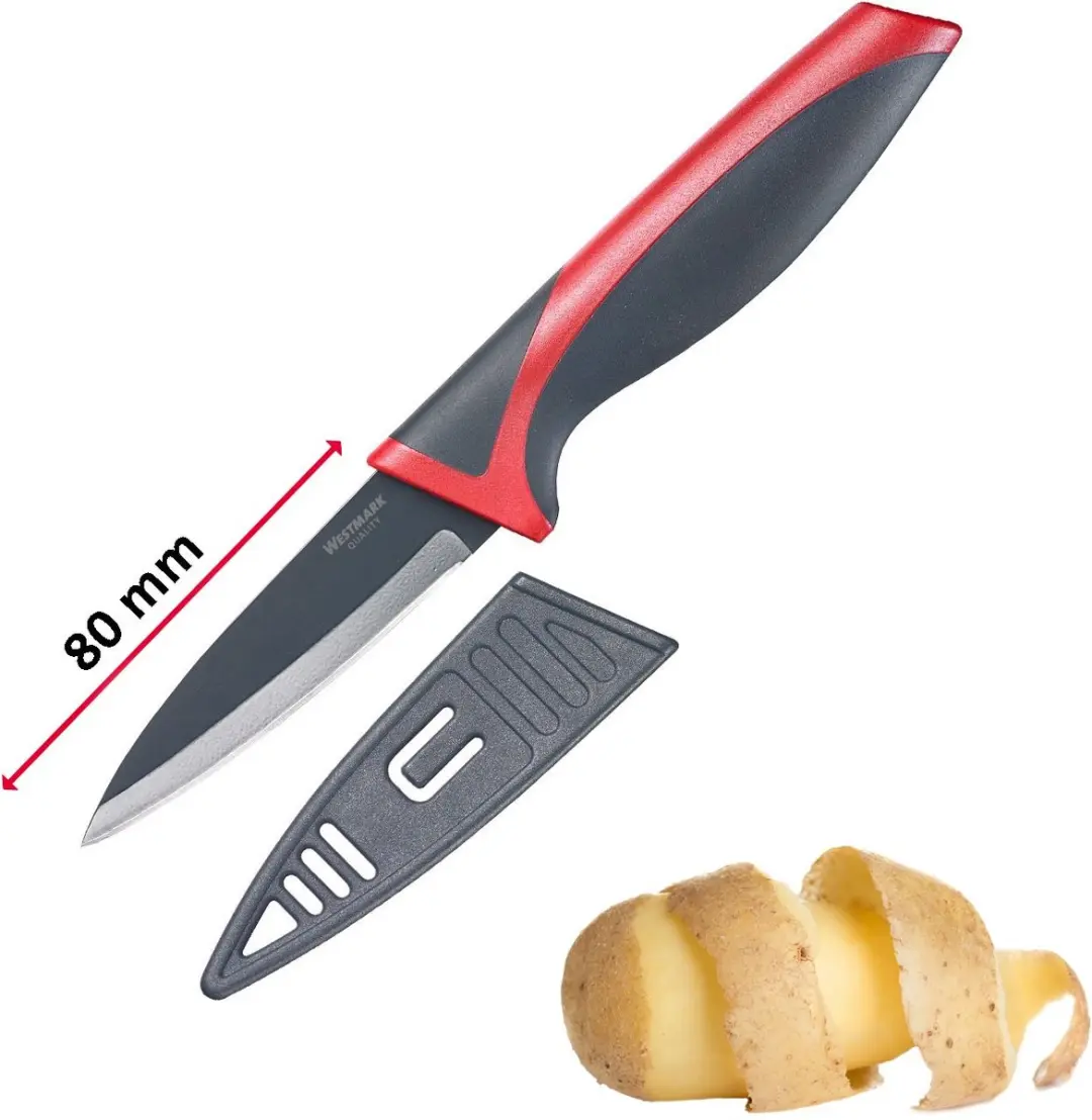 Westmark 2 Schilmesjes 8cm - Antraciet/Rood