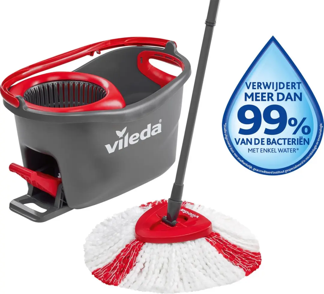 Vileda Turbo Mopset Pedaalsysteem 6L - Grijs & Rood