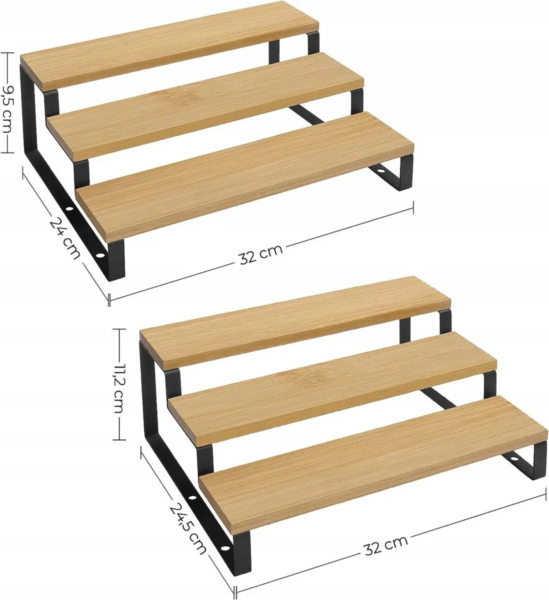 Songmics Keukentang Set Organizer - Natuurlijk/Zwart - 2 Stuks