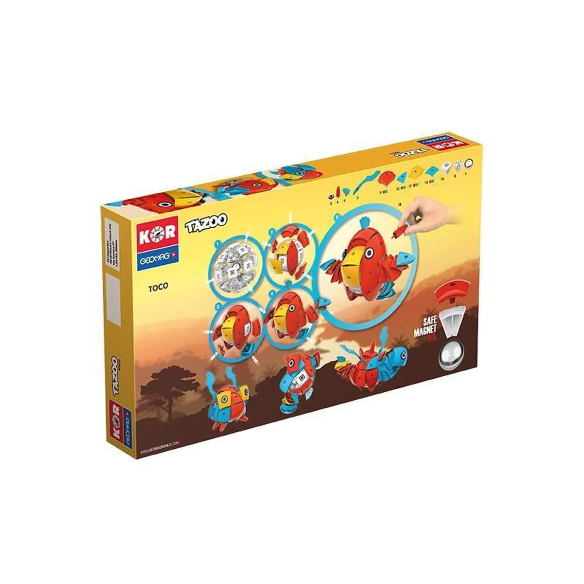 Geomag Kor Tazoo Toco Bouwset 86-delig - Rood
