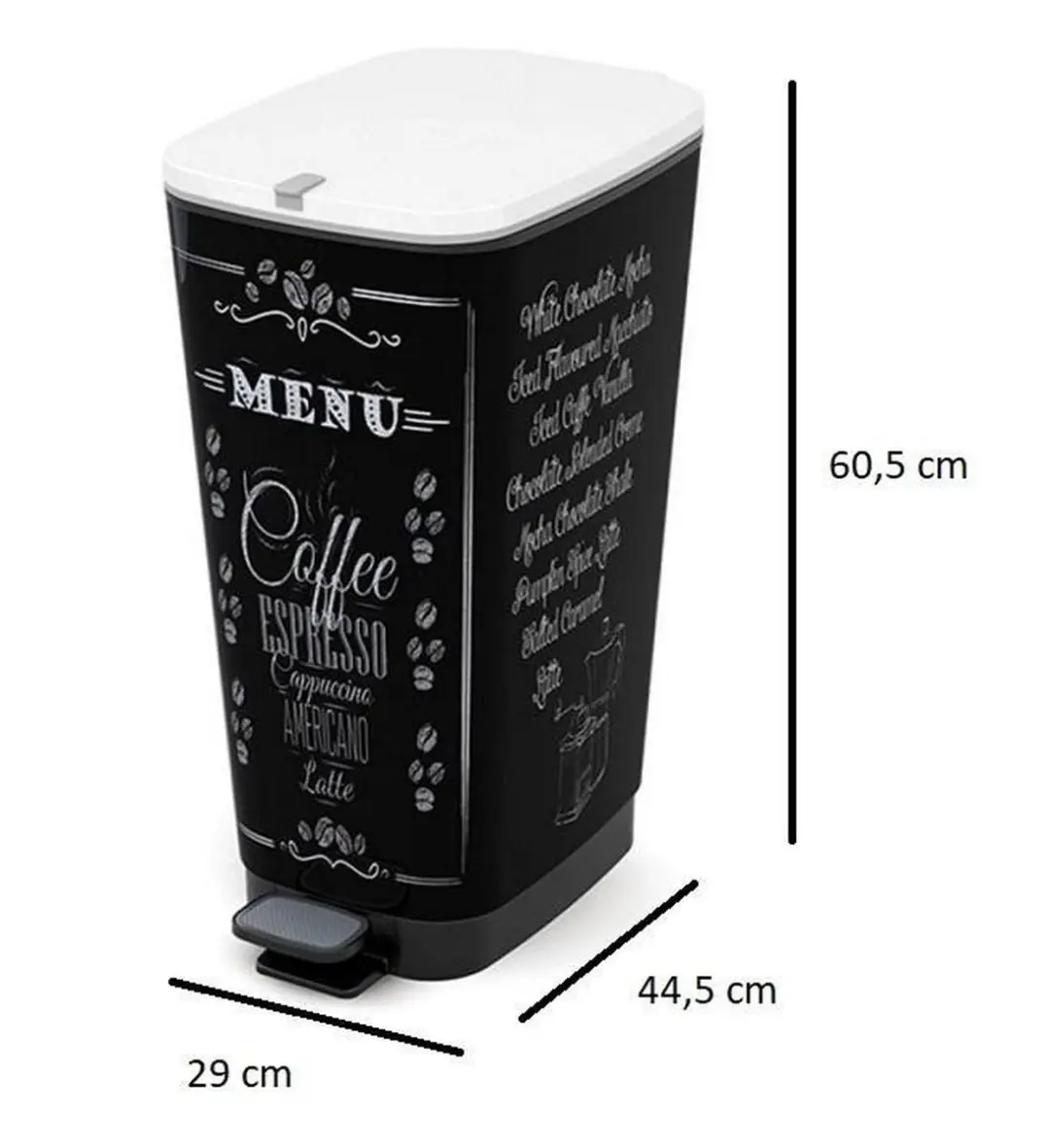 KIS Chic Bin Coffee Menu Prullenbak 50L - MPN 8071900-1790