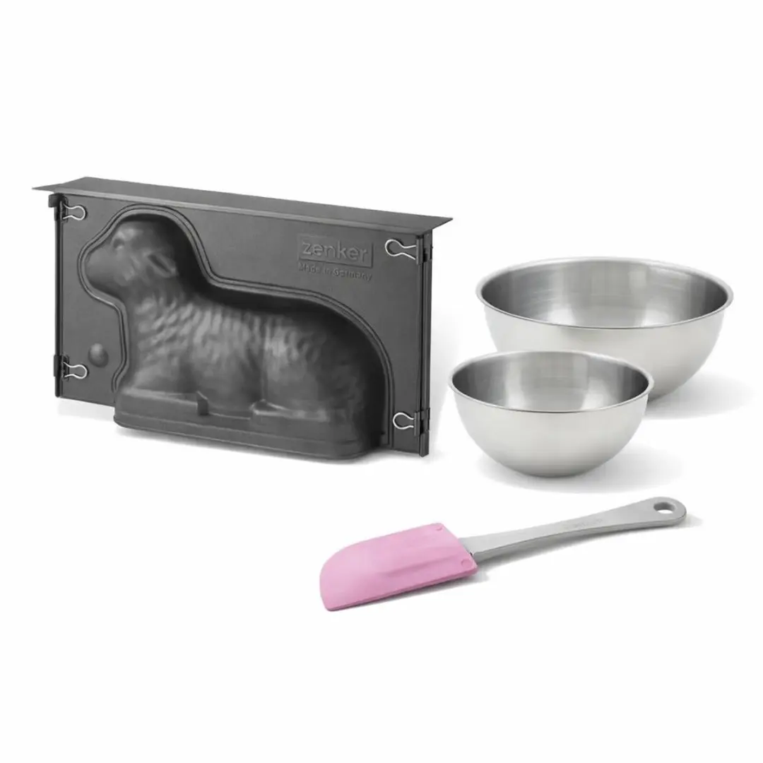 Zenker Bakkersset Paaslamvorm 900ml - 2 Kommen & Spatel - Zwart