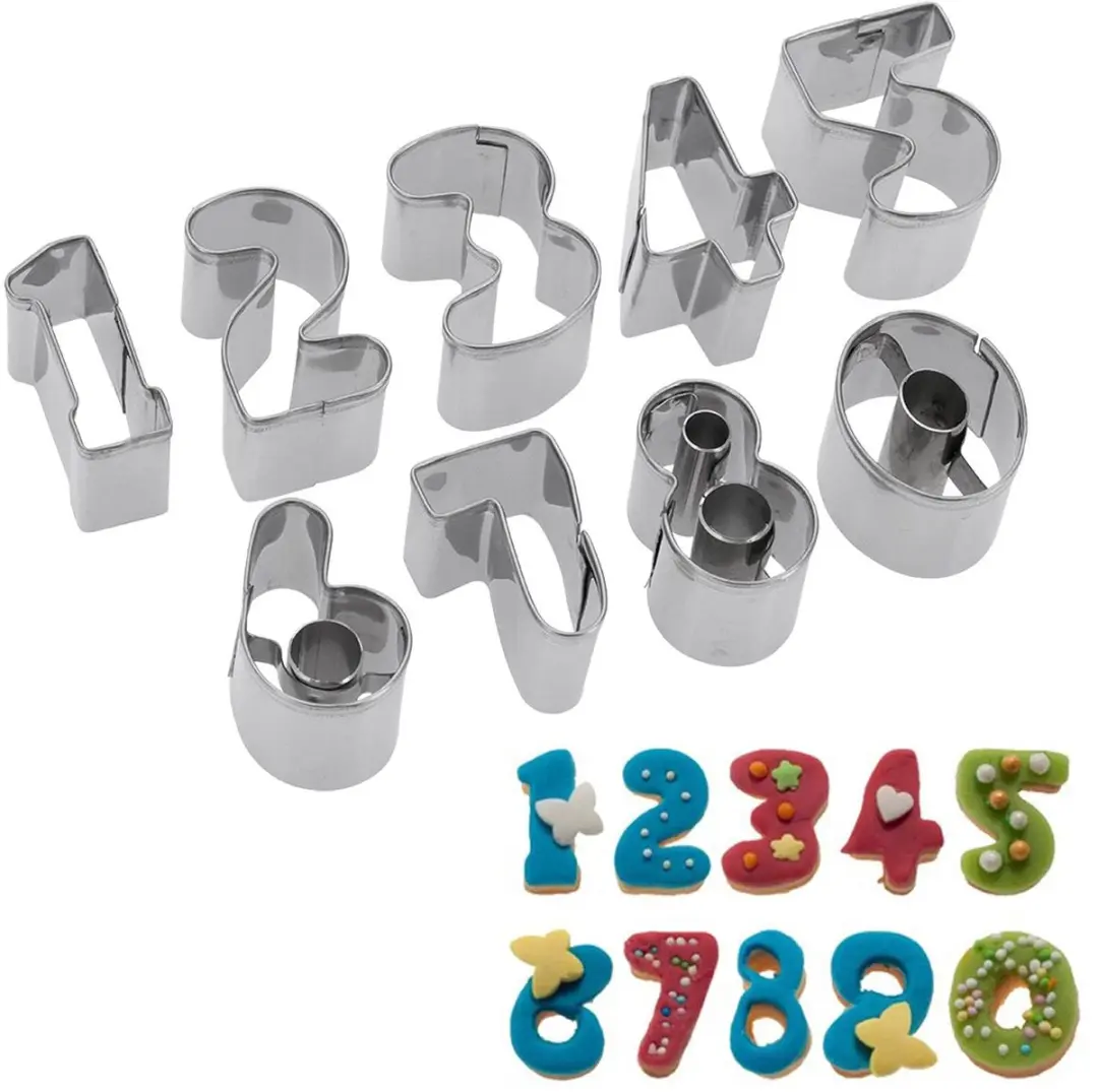 Westmark Koekjesvormen Cijfers 0-9 - 9 Stuks - Zilver