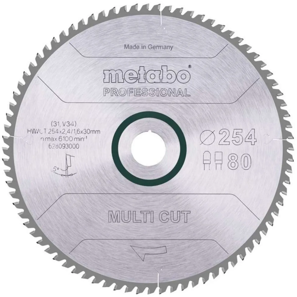 Metabo 628093000 Multi Cut Cirkelzaagblad 254mm - 80 Tanden