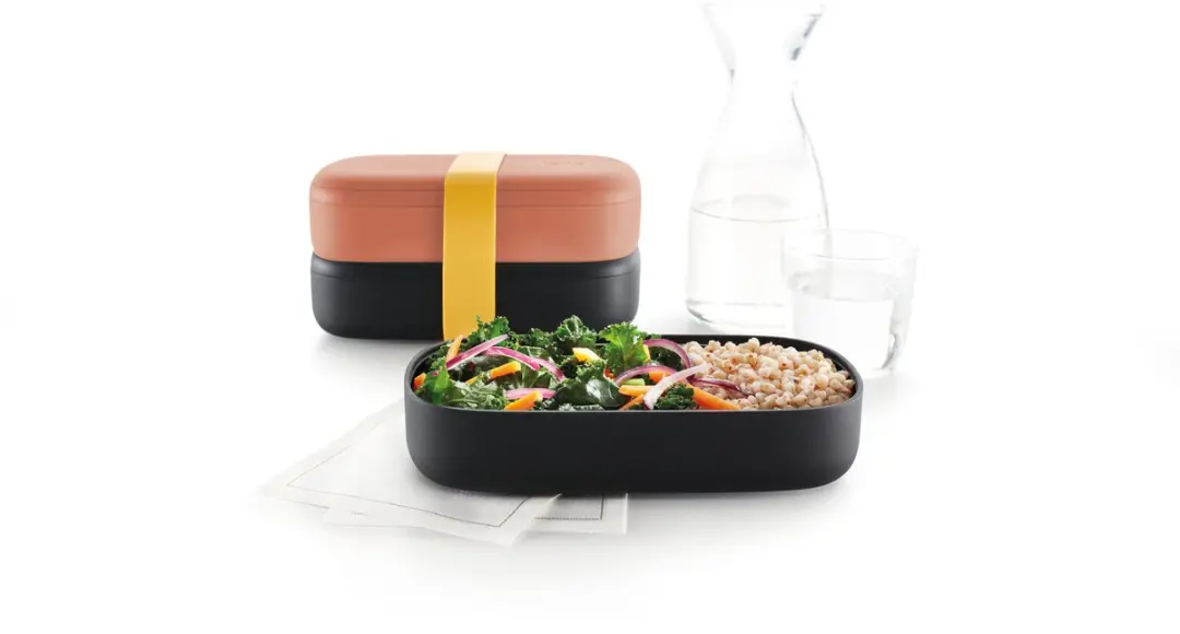 Lékué Lunchbox To Go 1L - 4-delig - Coral Pink